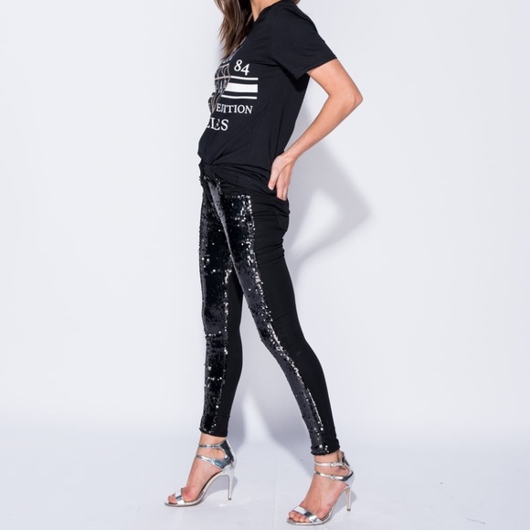 *LAST DAY CLEARANCE* Sequin Front Skinny Jeans - Picture 3 of 7